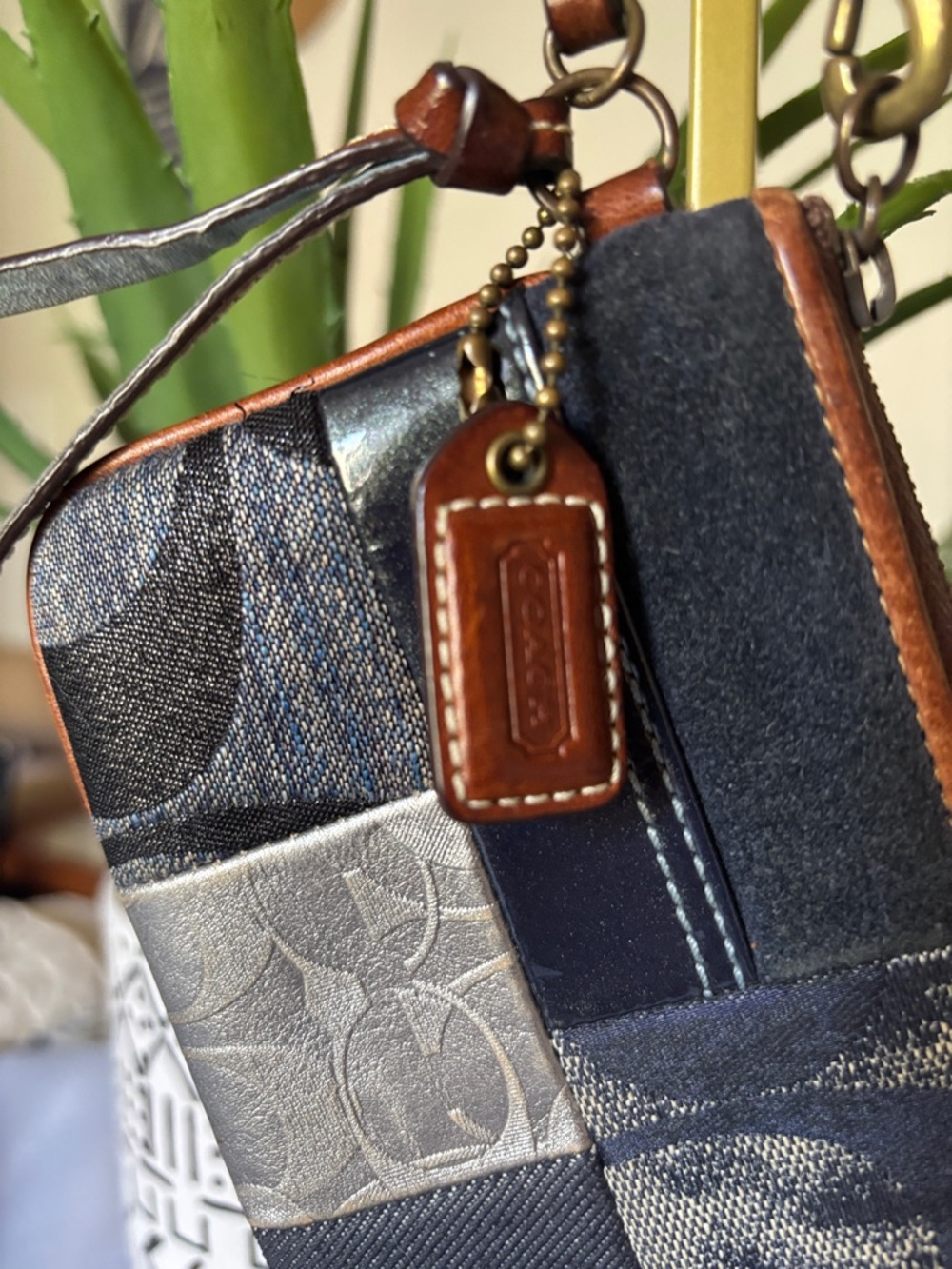 Coach Y2K Vintage Denim Patchwork Wristlet - Picture 4 of 12